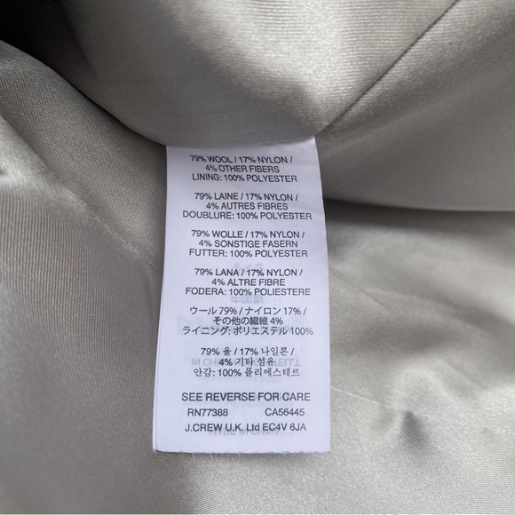 J. Crew Women's Light Gray Peacoat with Gold Buttons Size 12 - Picture 4 of 5